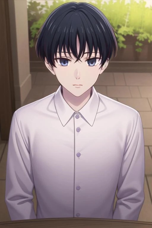 masterpiece, best quality, high quality, 1boy, solo, male focus, looking at viewer, upper body, <lora:hanajima_megumi:0.84>, hanajima_megumi, <lora:Realism-10:0.15>, Realism