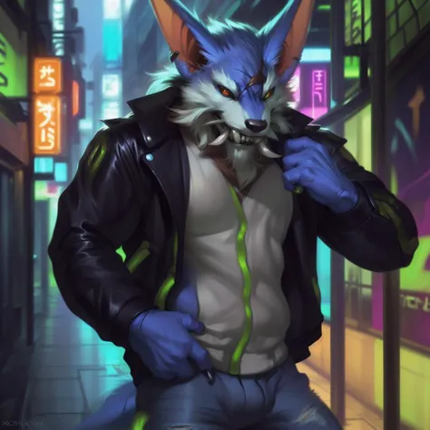 male, solo, (by honovy, by darkgem, by narse, by tojo the thief), (warwick (lol):1.4), (wearing jacket:1.2), quality eyes, leather jacket, fur, fancy, white shirt, night, city, tokyo, street, akihabara, neon lights, jeans, (5 fingers:1.3)
<lora:WarwickFRL22nO:1>