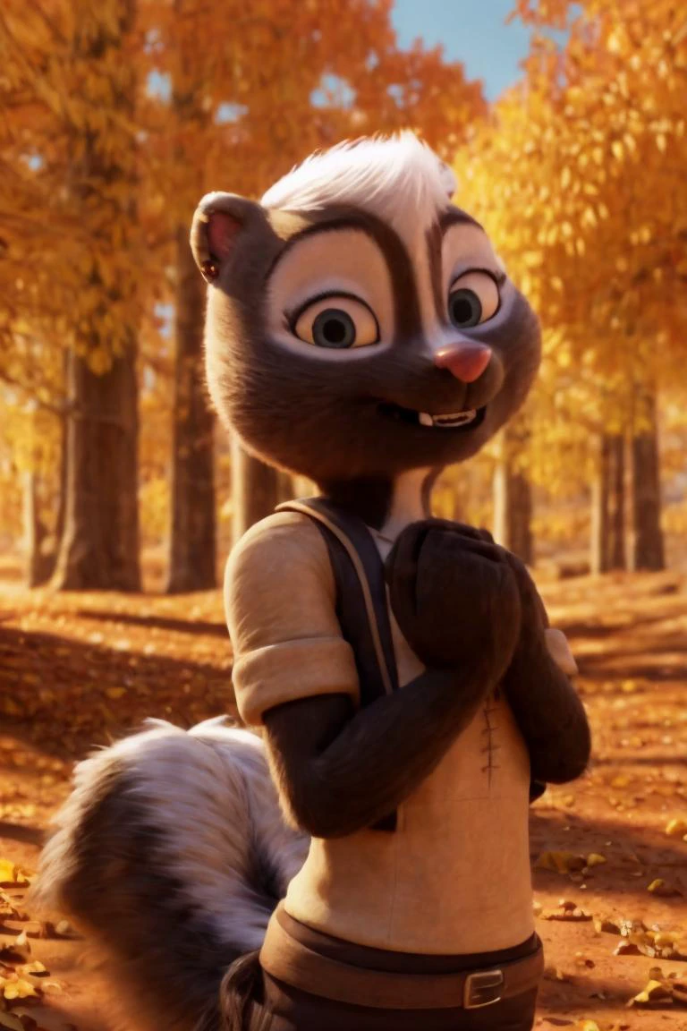 an awarded 3d graphic art, digital art , trending on art station, 1girl <lora:Meg_-__Chickenhare_and_the_Hamster_of_Darkness_2020:0.77> meg, skunk , flufy tail, skunk tail , {__Emotion__ | __billionsOfCharatersAttiresEthnics_v11/persons/person_emotions_expressions__ face expression },she make {__Pose__ | __advanced-posing__ | __new/thePromptBuilder_v10/pose__ in a {__wildcards/Location__ | __wildcards prime/background__ | __advanced-landscape__ | __wildcards secundo/audio_places__|__wildcards secundo/plant_locations__|__ccsWildcards_v11/CC_everyday_background__ | __ccsWildcards_v11/CC_various_background__}, in {summer|winter|autumn|spring}, { __advanced-studio-lighting__},(epic scene:1.3),ultradetialed character with perfect face,detailed skin,(ultrasharp:1.3),(masterpiece:1.1),best quality , ultradetailed character,4k perfect quality,{character focus,|cowboy shot}<lyco:GoodHands-beta2:1>Magnificent,Imperceptible detail,Intricately designed, impresive, extremally detailed, hotify <lora:add_sharpness:0.73> <lora:add_detail:0.4>