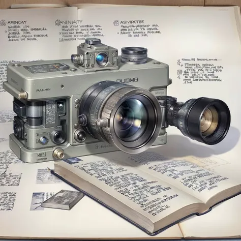 ((a drawing of a Cameras & Optics > Camera & Optic Accessories > Camera Parts & Accessories > On-Camera Monitors in a dictionary book page with words written, Art & Language, detailed illustration, a mid-nineteenth century engraving, art & language, )) dictionary_art ,