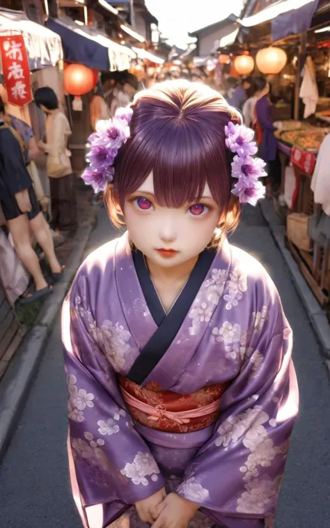 Night Market, (sepia color:1.7), boots, town, 1girl, child . flat chest , skindentation, +++
burgundy eyes ,
- vermilion hair,
very long hair ,
twin braids,
drill hair ,
hair over eyes, covered eyes, blunt bangs,
sideburns ,
:o,
blush ,
head_tilt
+++, from below, look up to, Birdfs Eye View, Motivated Light, contrapposto, dynamic pose, updo purple flower pattern yukata , zouri kanzashi, extremely quality extremely detailed, Faint lips,UC:realistic glow shine like opal deep-silky-healthy-lackwarm-foundational-soft-skin, photo realistic ray trace depth of field, <lora:_sdxl-flat:-0.5>