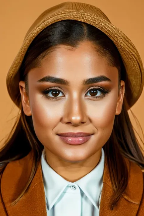 <lora:arianaX:0.8>, medium shot, (masterpiece:1.2), (best quality:1.2), portrait photo of ariana1 1girl, simple, homely, completely covered up, wearing tan sweater, wearing a large brown coat, wearing a hat, wearing a scarf, standing,(detailed eyes:1.2), ultra detailed skin, detailed face, boring hair, light on face, realistic skin, close up, daytime, random poses, (ultra sharp image:1.2), realistic skin, realistic skin color, unsexy, nothing offensive that would trigger other members, don't want to start a fight or anything