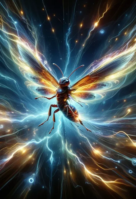 high quality, highly detailed, 8K Ultra HD, ral-elctryzt electrical made skinny elegant firefly made of electrical shocks, extremely detailed wing frames, In this enchanting artwork, the very essence of electrical shocks transforms into ral-elctryzt firefly, each shock gracefully adorning the wings of a firefly in flight, The translucence of the electrical shocks captures the delicate beauty of the ral-elctryzt firefly, as if nature has granted fleeting wings to the electrical essence,
