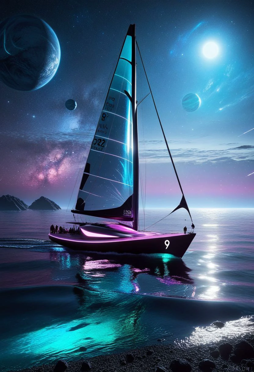 (score_9, score_8_up:1.1), 1girl, angellike ,(masterpiece:1.1), (best quality:1.1), piercing light, (aesthetic:1.1), (dim colors:1.2), BREAK,
<lora:-_SDXL_-_holo_effect_V1.0:1>, A futuristic epic sail boat sinking in another planet made of translucent materials, and its internal structure is clearly visible, including magma spills and light-emitting explosions. its precise construction and possible geostructure . High-tech and futuristic holographic scan of planet body,bioluminescence ,fiber optics, masterpieces, octane rendering, unreal engine,style-swirlmagic
, intricate details, UHDR , 32K, Movie Still, glowing