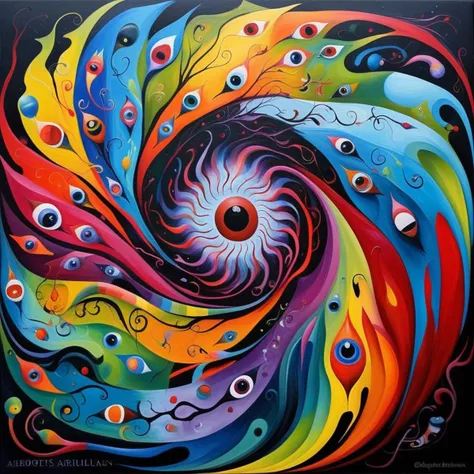In the midst of a nightmarish hallucination, an mad scientist adorned in chaotic swirls of paint orchestrates a symphony of colors that defy the spectrum.
Within this abyss of absurdity, a menagerie of grotesque creatures emerges, each piece a fusion of elegance and madness. The canvases whisper forgotten stories.
Amidst the shattered illusions, the artist's experiments pulsate a narrative that blurs the line between the sublime and grotesque, drawing inspiration from ancient myths.
As unearthly harmonies echo through the liminal spaces, the observer is compelled to confront the unseen horrors lurking within the chaotic masterpiece.