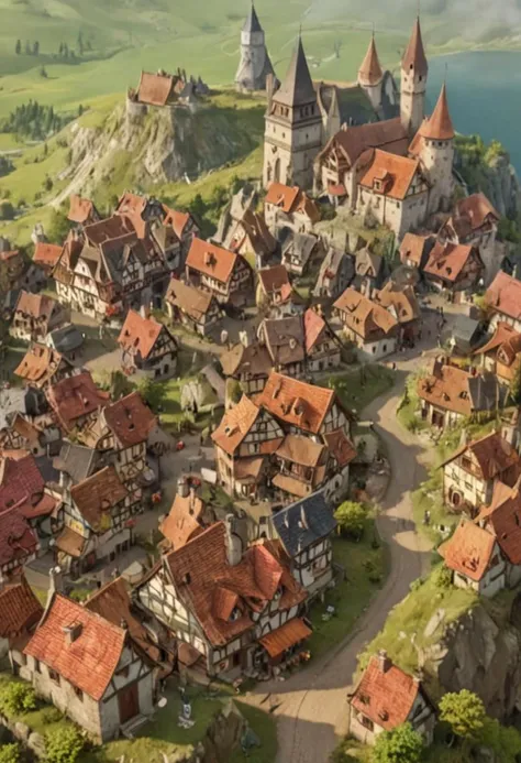 Masterpiece
4k
High quality
Isometric view from a vast beautiful landscape
Village
3d anime style
Beautiful stylish Medieval buildings
Fantasy style
(((Stylish)))
Colourful, saturated
isometric view
Diversity in buildings in a village, stylish village