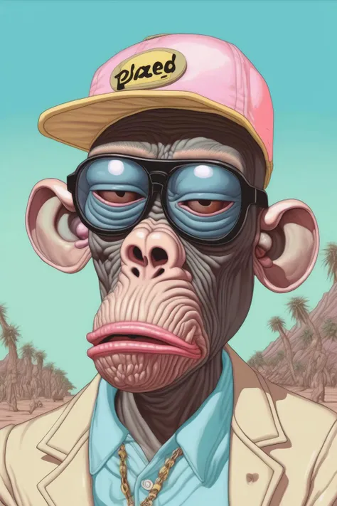 <lora:Alex Gross Style:1>Alex Gross Style - Yue Minjun tyler the creator fear and loathing dazed magazine style