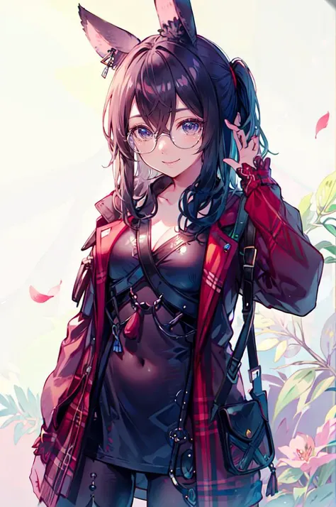<lora:Female_Race_Final_Fantasy:0.8> cowboy shot, animal ears, revealing clothes, smile, <lora:LIP:1> (LilyPichuTI:0.9), glasses,, ultra detailed, masterpiece, best quality, aesthetic, detailed,