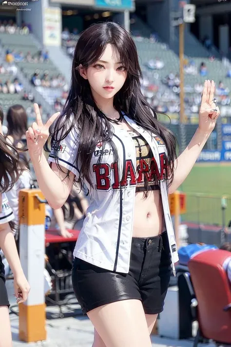 Nikon RAW photo,8 k,Fujifilm XT3,masterpiece, best quality, realistic, photorealistic,ultra detailed,1girl,solo, Wjsn Eunseo,
wearing (((baseball uniform)),trouser, sexy, erotic,seductive, mature female,thick body, milf, mature woman, maturebody, short hair, (gigantic breasts:1.2), skindentation, tall ,narrow waist, thighs, wide hips,eyeliner, eyelashes, perfect face, detailed eyes, facial lighting, indoor stadium, audience, crowd, looking at viewer(masterpiece, high quality:1.2),
<lora:WJSN__Eunseo:1> ,