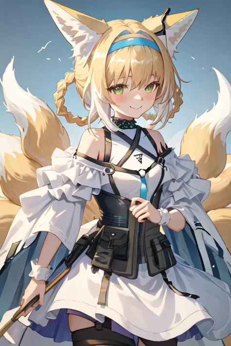 selkie fe, 1girl, solo, turning kick attack, dynamic angle, looking at viewer, blush, open mouth, facing viewer, brown hair, large breasts, <lora:selkie-fef:0.8>