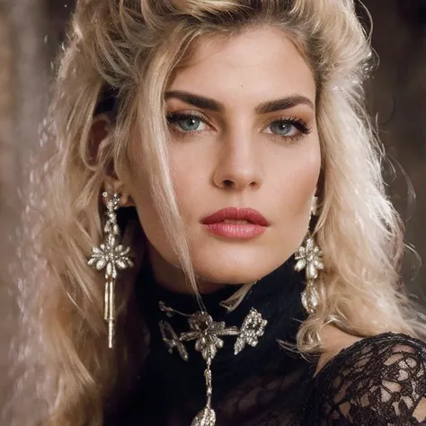 (masterpiece:1.2), (best quality,:1.2), 8k, HDR, ultra detailed, ((photorealistic)), professional light, cinematic lighting, fashion photography, ambient lighting, face lighting, Samantha, <lora:Samantha-10:1>, earrings, choker, dark makeup, wild and messy blonde hair,  ((portrait shot)), dynamic pose, <lora:detail_slider_v4:2>, OverallDetail, fhanddetail:1.4, ffacedetail:1.4, skindetail, hairdetail, looking at viewer, epiCPhoto, turtleneck pullover
