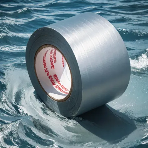(best quality, masterpiece), <lora:duct_tape:1> duct, no humans, water background