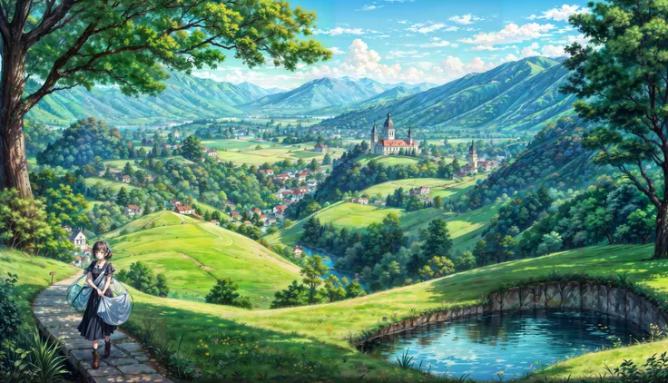 Cute landscape,fairy tale,calm atmosphere,<lora:add_detail:1>,
