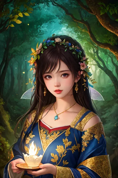 masterpiece,best quality,high quality,extremely detailed CG unity 8k wallpaper,An enchanting and dreamy scene of a fantasy forest,with towering trees,glowing mushrooms,and hidden fairy glens,creating a sense of mystique and enchantment,artstation,digital illustration,intricate,trending,pastel colors,oil paiting,award winning photography,Bokeh,Depth of Field,HDR,bloom,Chromatic Aberration,Photorealistic,extremely detailed,trending on artstation,trending on CGsociety,Intricate,High Detail,dramatic,art by midjourney,