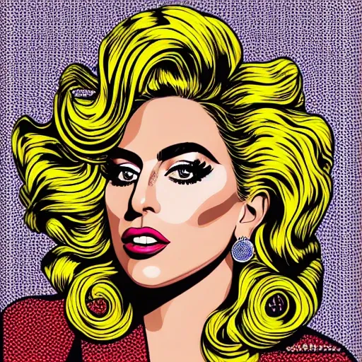 portrait of name in roypop style, Lady Gaga, digital art, trending on artstation, highly detailed, fine detail, intricate