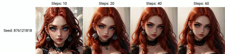 best quality, highest quality, masterpiece, high resolution, clean picture, smooth picture, high details, dreamlike, unreal, science fiction, (rose theme), BREAK,
1girl, ((red hair), wavy hair), perfect face, beautiful face, perfect nose, sharp face, jawline, (cheek bones, cheek dimples), BREAK,
beautiful eyes, big eyes, blue eyes, long eyelashes, full eyebrows, mascara, underliner, freckles, full lips, lipstick, BREAK,
ear rings, chocker, rose in hair, black dress, BREAK,