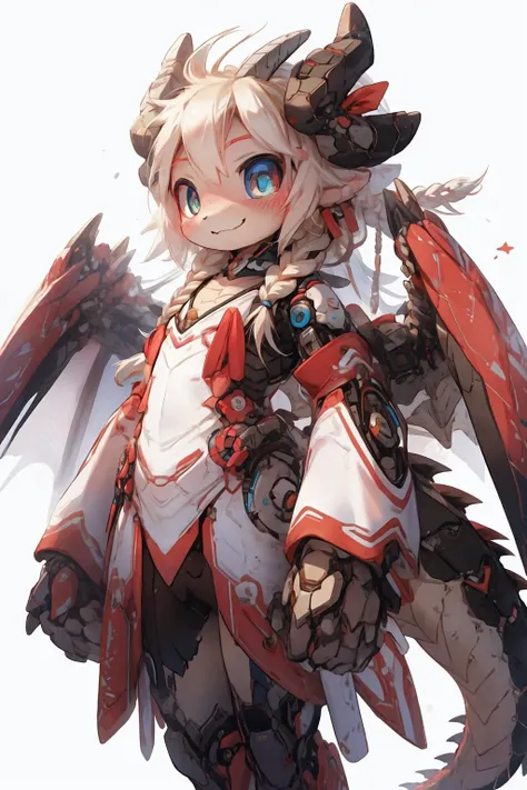 <lora:[Concept][SD1.5] (Animal Ears) Mecha Dragon v1.0 [0.6-0.8][dragon ear]:1>,Dragon ear,Mecha,machine,Mecha wings,dragon tail,dragon horn,front view,
solo,soft smile,light smile,1girl,female dragon,blue eyes,very long hair,blonde hair,long blonde hair,french braid,bangs,medium breasts,hair ribbon,frilled choker,criss-cross halter,sleeveless dress,high-waist skirt,backless dress,waist bow,detached sleeves,frilled sleeves,wide sleeves,pantyhose,patterned legwear,StyleFixerV25
