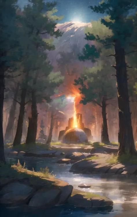 famous artwork (by thomas baxa:1.3), detailed expressive eyes, fantasy style, the forest hobwoozle is a tiny creature that prospers in intense heat, building its slormspiggled lairs in the flanks of active volcanos on planet slurmsphere , here we get a good look of its fluffy tail and intricate eyes as it lays in ambush to prey on the rusty waterWillow from the shadows of its climfrypowered hideout