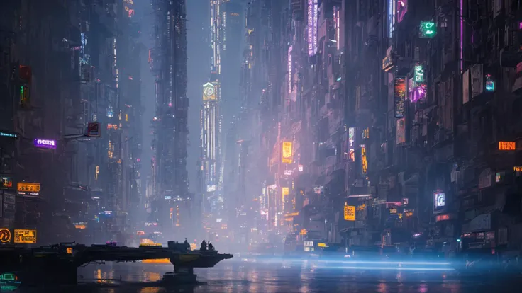 an extremely high-quality photo of a massive cyberpunk sci-fi city, (day light:1.1), (sunshafts:1.2), (purple haze:0.6), (neon lights:1.2), lots of (tall skyscrapers:1.2) with neon signs, roads, street lamps, <lora:ARWAmegakure:0.5> amegakure, masterpiece, photo realistic, 4k, highly detailed, highest quality, ultra detailed photograph, sharp focus, high resolution, Fujifilm XT3, <lora:epi_noiseoffset2:1>