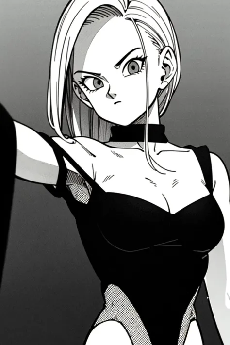 emangaz, dbz, 1girl, ((monochrome)), grayscale, 8k, ((masterpiece)), HDR, professional <lora:emangaz2:0.5>