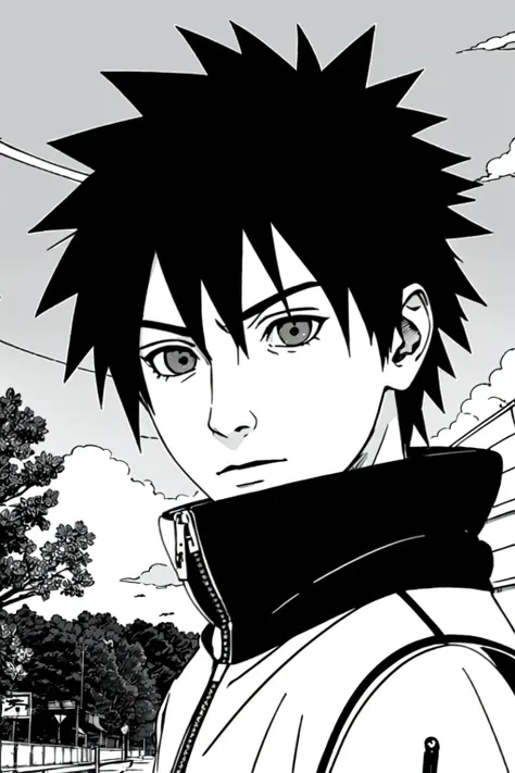 emangaz, shippuden, 1boy, ((monochrome)), grayscale, 8k, ((masterpiece)), HDR, professional <lora:emangaz2:0.6>