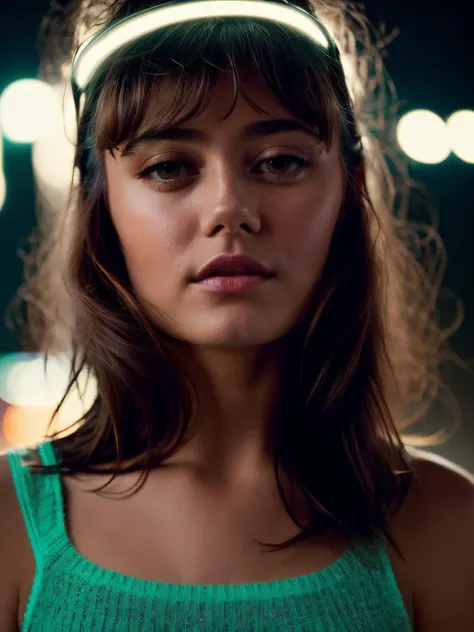 <lora:ellpur-03:1> ellpur, long hair,bangs ,neon lights,wearing sweater,bokeh,masterpiece,by boris vallejo,night,cinematic,volumetric lighting,grainy