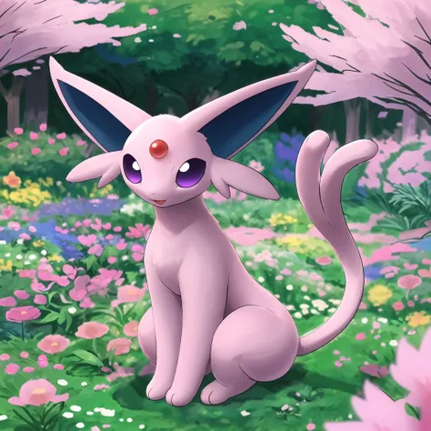 (masterpiece, best quality),intricate details,<lora:Espeon_by_Spooklly_V007:1>,(baby_espeon:1.1),cat,pokemon,pink pokemon,purple eyes,tail,mointains,animal,no humans,solo,masterpiece,in spring,garden,(body fur:1.3),(fluffy:1.3),highres,colorful,happy,
