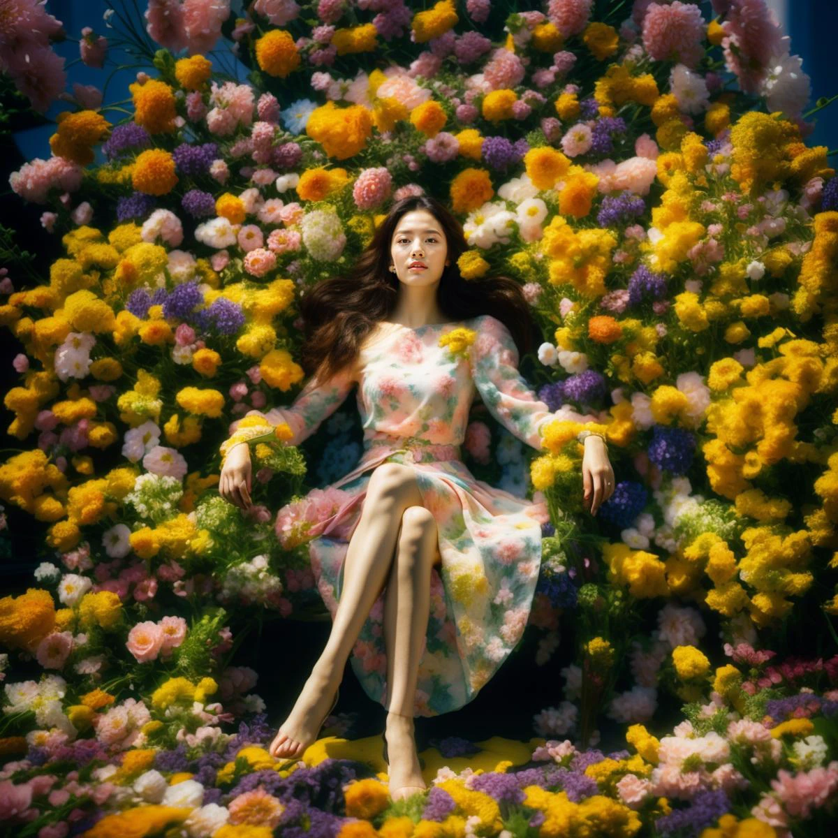 1 girl wear sabai,a lot of flowers around, Elke Vogelsang, a stock photo,( pastel theme : 1.4 ) , sitting,
(masterpiece, best quality, realistic, beautiful and aesthetic:1.4), colorful,((ultra-detailed))
cinematic light,rimlight,golden hour,
<lora:add_detail:0.6> ,<lora:epi_noiseoffset2:0.3>, <lora:lightingBasedPicture_v10:0.5>, <lora:sabai6:0.95> ,<lora:flowers_20231002060558:0.7>