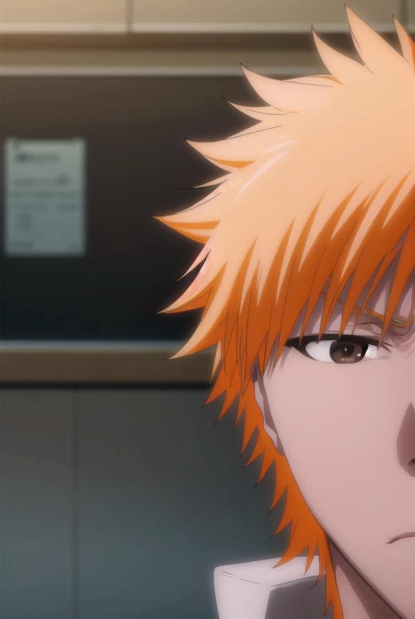 ichigokurosaki, <lora:ichigokurosaki-lora-nochekaiser:1>,
ichigo kurosaki, short hair, orange hair, spiked hair, (brown eyes:1.5),
BREAK shirt, long sleeves, school uniform, jacket, white shirt, open clothes, open jacket, grey jacket,
BREAK looking at viewer, upper body,
BREAK indoors, classroom,
BREAK <lyco:GoodHands-beta2:1>, (masterpiece:1.2), best quality, high resolution, unity 8k wallpaper, (illustration:0.8), (beautiful detailed eyes:1.6), extremely detailed face, perfect lighting, extremely detailed CG, (perfect hands, perfect anatomy),