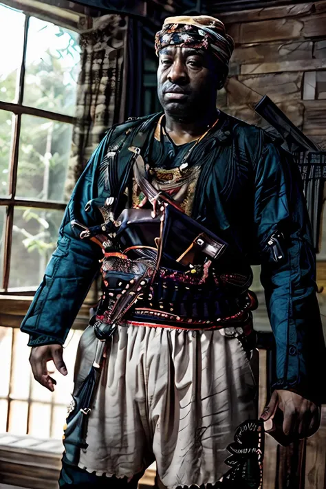 cinematic photo, best quality, JohnCoffey768 wearing a zeybek with belt and shorts and long sleeves with a sword , in The Island of Dreams: A place where all your deepest desires come true, 35mm photograph, film, bokeh, professional, 4k, highly detailed <lora:add_detail:1.2> <lora:EgeErkek-10 (3):1> <lora:JohnCoffey768:.5>