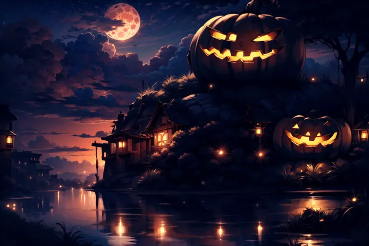 <lora:FantasySwamps:0.8>, <lora:Halloween Style Mix 2 v2:1>, ((blood swamp, realm of hell, soil, dark fantasy, trees, rock, plants, Halloween theme, cute style, scenery, halo of horror , red blood river, 1moon, ((night)), dark sky, starry star, red blood moon)):1.2,
BREAK soft light, cinematic lighting, detailed(shadow, glow), ((no humans, undead, zombies)),
BREAK <lora:add_detail:0.5>, extremely detailed, ,4K, CG, finely detailed, (masterpiece, best quality):2.0, ((photorealistic:1.15)), <lora:Night scene_20230715120543:0.7>