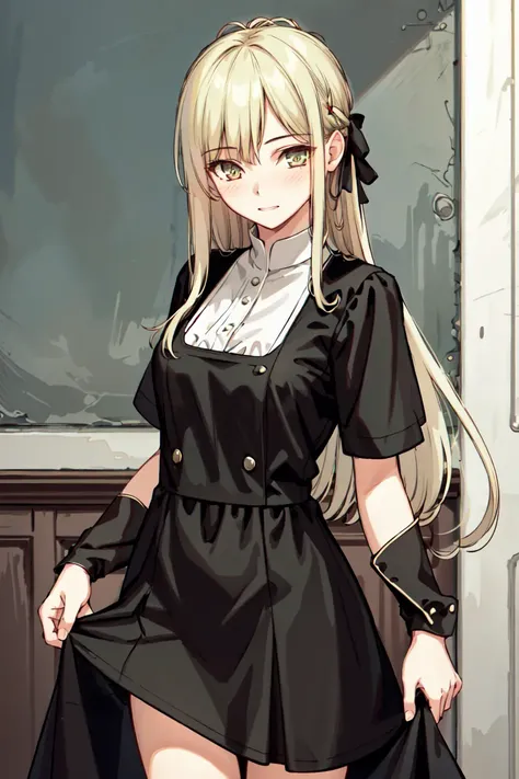 ultra realistic 8k cg, masterpiece, intricate detail,best quality, chromatic aberration, 1girl, long hair, eye highlights,sharp eyes, Cassock,<lora:fenglai:0.8>
