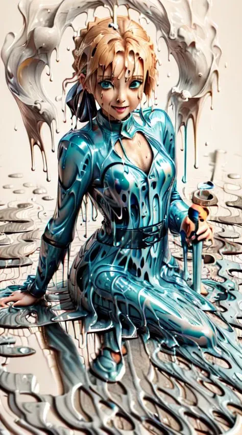(a puddle of liquid:2) <lora:artoria_pendragon_v2:1> <lora:ral-melting-sd15:0.8> (ral-melting:1.1),(feet out of frame:1.3)
BREAK
bbsaber, green eyes, ahoge,long dress, blue dress,(latex:1.5),seductive smile,looking at viewer
BREAK
(black background,simple background:1),(melting,liquid state:1.1)