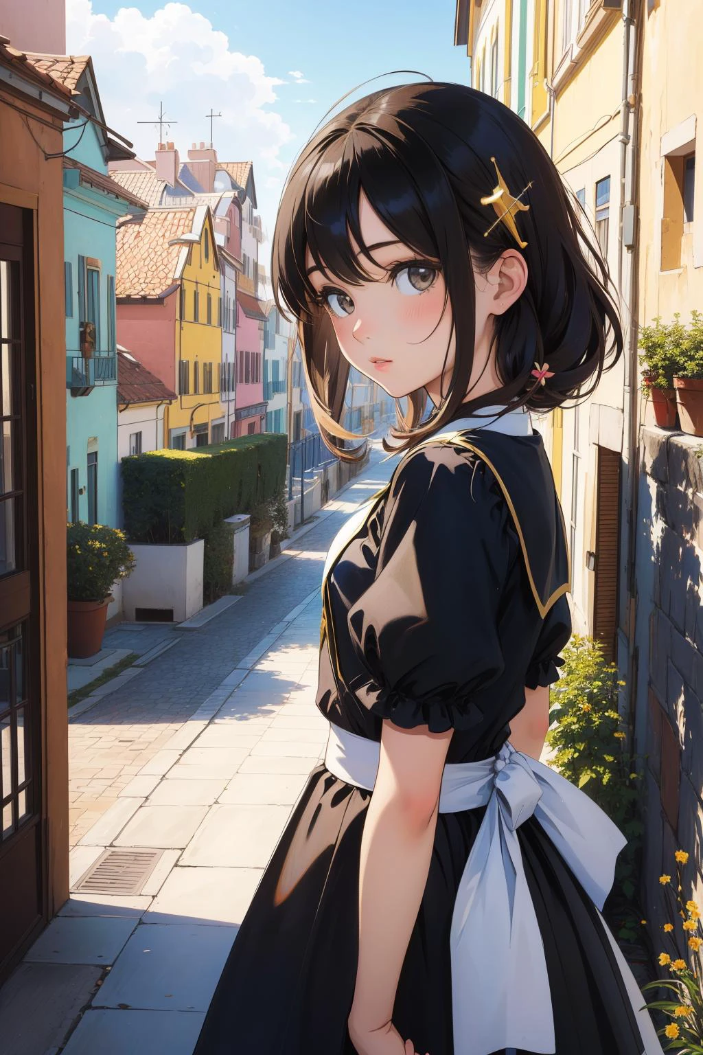 1girl, (realism art by Albrecht Anker:1.1) and (Constantin Brancusi:1.2) and (Lucio Fontana:1.3) , scene art, [grand wall Graffiti, highly detailed, hip level shot of a Gigantic Pop ("The Gates of Amish":1.3) , lush city street and blossoms, Hazy conditions, split diopter, Ultra Detailed, Sad, Nihilcore, Sunlight, telephoto lens, Polychromatic, multidimensional, Film grain, hyperdetailed, 4K::14]