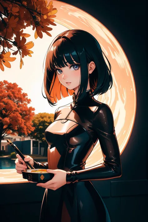 1girl, [ (figurativism art by Édouard Riou:1.1) and (Thomas Edwin Mostyn:1.1) :18], illustration art, 8k On pale black paper, hyper detailed, full shot of a 16-Bit Desolate Metalhead ([Dwarf planet:pudding a la mode:3] of Memory:1.3) , it is made from [Carbon fiber|Rubber], it is in a Star Trek setting, Ginkgo background, dense blossoms with Palm tree, Raining, equirectangular 360, Vivid, Manic, Modern Art, Sunlight, 35mm, Albumen, Liminal dream, Encaustic Paint, Highres, pixiv