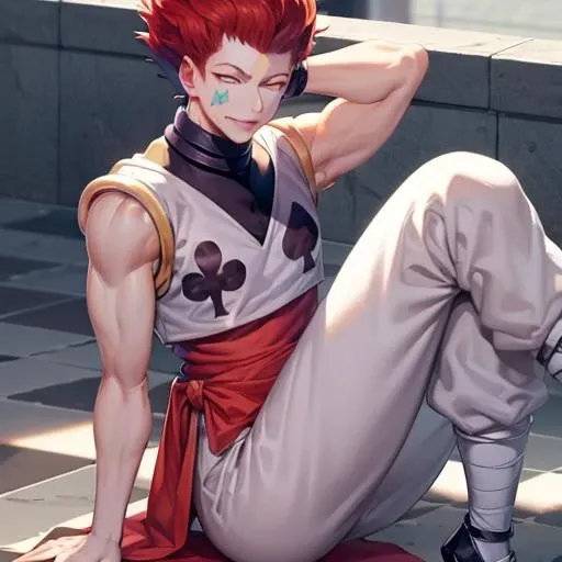 bandages, checkered_flag, checkered_lebandages, checkered_flag, checkered_legwear, chess_piece, sarashi, tiles, bandaged_arm,, board_game, tile_floor, bandaged_leg, checkered_kimono, checkered_scarf, telstar, solo, soccer_ball, !, nail_polish,, red_nails, perspective, bandaged_hand, argyle_legwear, race_queen, checkered_skirt, kamado_tanjirou, high_heels, male_focus, bandaid, 1girl,, leg_wrap, ouma_kokichi, alternate footwear,white pants, battle, battle, outdoors,, masterpiece, best quality,