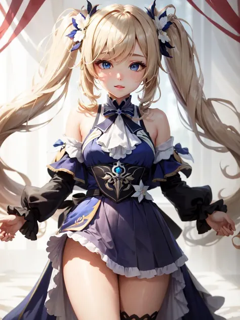 hair ornament, extreme details, twintails, masterpiece, <lora:BarabaraGenshinV2-000014:.65> genshin_impact,blue_eyes,blonde_hair,barbara \(genshin impact\)