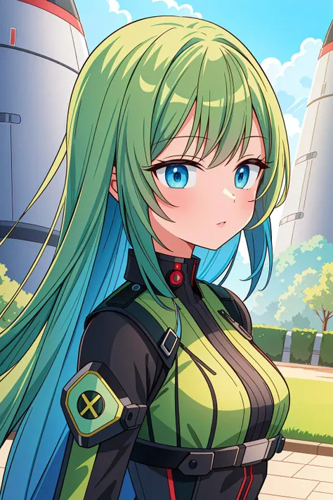 1girl, [ (stylized by William Kay Blacklock:0.8) and (Helga Ancher:1.2) :9], studio Cosplay Photograph, (electric green theme:0.7) , stylized, medium close-up shot of a Unpredictable Flirty Futuristic ([Terraced field:Nuclear missile silo:4] of Memory:1.3) , it is anthropomorphic with a face, it is covered in Insects, at Capricious city street, Burgundy pond and roots, at Dawn, in focus, Anime screencap, Amusing, Villagecore, Sunlight, still, Canon R5, F/8, two colors, Rule of Thirds, opulent, wallpaper, 4K, high tech