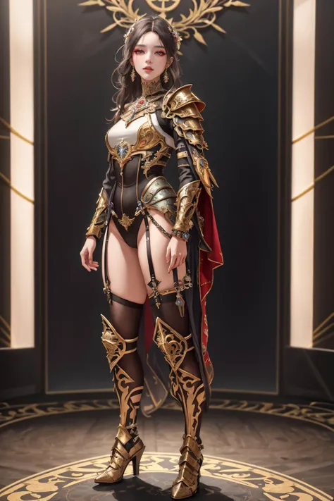 highres,absurdres,masterpiece,best quality,original,extremely detailed CG,extremely detailed wallpaper,perfect lighting,jitome,lips,makeup,standing on the stage,blurry background,
<lora:LnF:0.7>,LnF,armor,