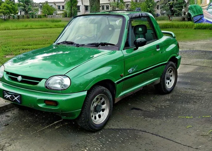 a green x90 on a highway, award winning picture, photorealistic