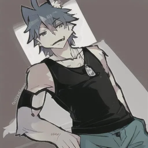 <lora:KouyaSimp:.8> <lora:pantyAndStocking_v1:.8> husky, 1boy, tank top