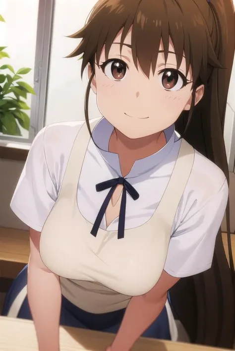 (((pixel perfect, detail perfect))), alone, 1 girl, Misaka Mikoto, tokiwadai , bow, looking at the viewer,, Upper body、(Breast Exposure、Nipple exposure、Tuck up your clotheedium breasts))、smile