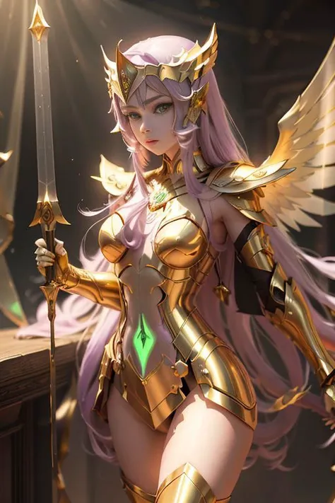 4k, Practical, high detail, Super Eyes Detail, Fashion, Pink trench coat, French beret, Black pants with belt, long hair, in the city, Pink Hair, Purple Eyes, Yae Shrine Maiden, Wearing stylish sunglasses,best quality)), ((masterpiece)), (detailed), Top quality、Top image quality、masterpiece,Perfect body, Exquisite and detailed facial features,,Full body shot,A woman in a golden costume with wings,Bikini, Angel Gold Armor, majestic angel, angel knight girl, Final Fantasy Tactics Characters, mystical atlantean valkyrie, Mysterious Valkyrie, Blazing Angel, Maple Leaf Story Character Art, With blazing golden wings, Golden Wings, April renderings, Mysterious Valkyrie, A woman in a golden costume with wings的特写, Best Bust、Optimal waist-hip ratio,Best Body Golden Ratio Concept Art Inspired by PwC, Baroque, Angel Gold Armor, majestic angel, angel knight girl, Final Fantasy Tactics Characters, mystical atlantean valkyrie, Mysterious Valkyrie, Blazing Angel, Maple Leaf Story Character Art, With blazing golden wings, Golden Wings, Battle with orcs,Photographic lenses,Ultra wide-angle lens,First person,