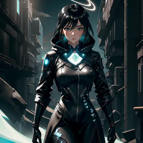 ,(fused glass jets:1.4),factories,(hands in pockets:1.1),night, smokestack, smoke, cyberpunk, science fiction, (black long coat:1.2),long hair,with a hood,neon trim, neon lights, 1girl, absurdres, yinyangtech , flow, scifi, <lora:YinYangTech:0.7> ,mini\(ttp\), miniature, isometric, landscape, <lora:miniature_V1:0.6>, gl0w1ngR, <lora:gl0w1ngR3(1)Civit:0.7>, masterpiece, best quality, highly detailed, (8k), (4k), HDR, beautiful detailed girl, beautiful detailed face, beautiful detailed eyes, perfect shadow, masterpiece, best quality, perfect skin, shiny skin, perfect hands, perfect girl,