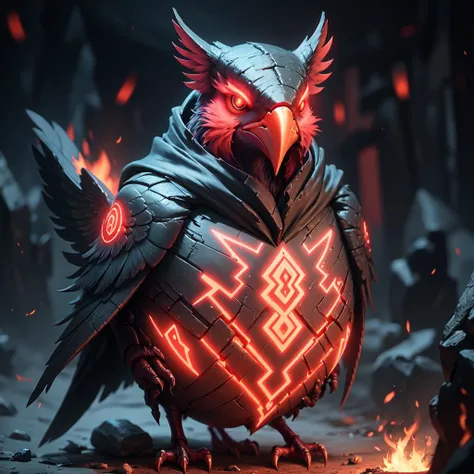 A bird with red gl0w1ngR