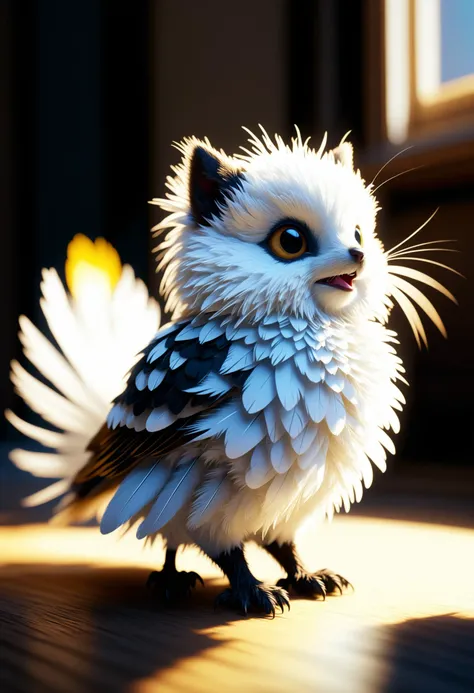 beautiful photo of a snarkle, mammal, pluffy feathers, dynamic motiffs, highly detailed, captivating, alluring beauty, cute-overload.
(ultra high resolution, highly detailed:1.5), (cinematic), (volumetric lighting, volumetric shadows:1.2), Amazing, (8k details), (photorealistic:1.4), (warm lighting, ray tracing, dynamic lighting:1.2)
<lora:detailed_notrigger:0.666> <lora:DetailedEyes_V3:0.777> <lora:artfullyMENTALITY_SDXL_V1:0.888> artmntll