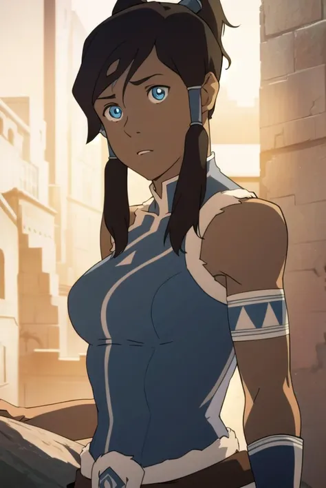 avatarkorra, <lyco:korrav2-lyco-nochekaiser:1>,
normkorra, korra, long hair, blue eyes, brown hair, ponytail, dark skin, dark-skinned female, hair tubes, topknot,
BREAK bare shoulders, armband, armlet, vambraces, bracer,
BREAK looking at viewer,
BREAK outdoors,
BREAK <lyco:GoodHands-beta2:1>, (masterpiece:1.2), best quality, high resolution, unity 8k wallpaper, (illustration:0.8), (beautiful detailed eyes:1.6), extremely detailed face, perfect lighting, extremely detailed CG, (perfect hands, perfect anatomy),