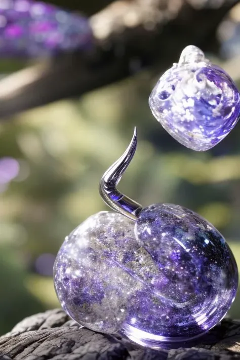 an concept art of alchemic element - Unicorn's Tear Quartz: A clear quartz gemstone with a hint of opalescence, said to be formed from the tears of a unicorn. on table, rim lights, digital art, focus on subject, duch angle, clsoe shot, closeup, focus on material and structure, masterpiece