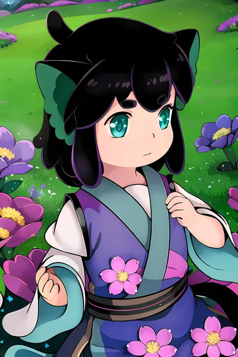 LuoXiaoHei, cat boy, (black hair), black tail, animal ears, green eyes, cat ears, aqua eyes, solo, eyebrows visible through hair,
clear image, bioluminescent details, shimmering light, subsurface scattering, night, Fantasy Robes, crystal (purple:1.3) Robes, Black Magic, neon lights, crystal (purple:1.3) Hair, (Field of Flowers:1.3),
exquisite and exquisite, fairy tale, incredible high details, pixar style, bright color, natural light, ctane rendering,
gorgeous, ultra clear details, 8K, hd realistic, 8K hd realistic,