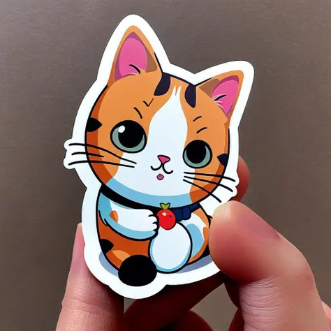 A cute cat sticker, stickers
 <lora:StickersRedmond:1>
(white background:1.1)